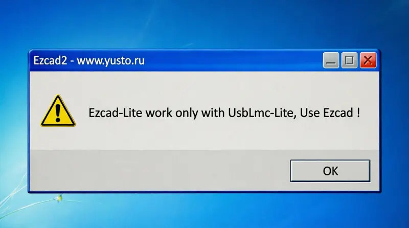 Ezcad-Lite work only with UsbLmc-Lite, Use Ezcad